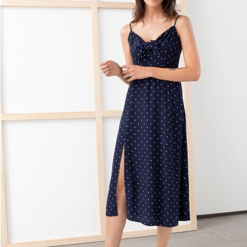 Knotted A Line Midi slip dress